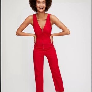 Wilfred Bold Red Zip-Front Jumpsuit